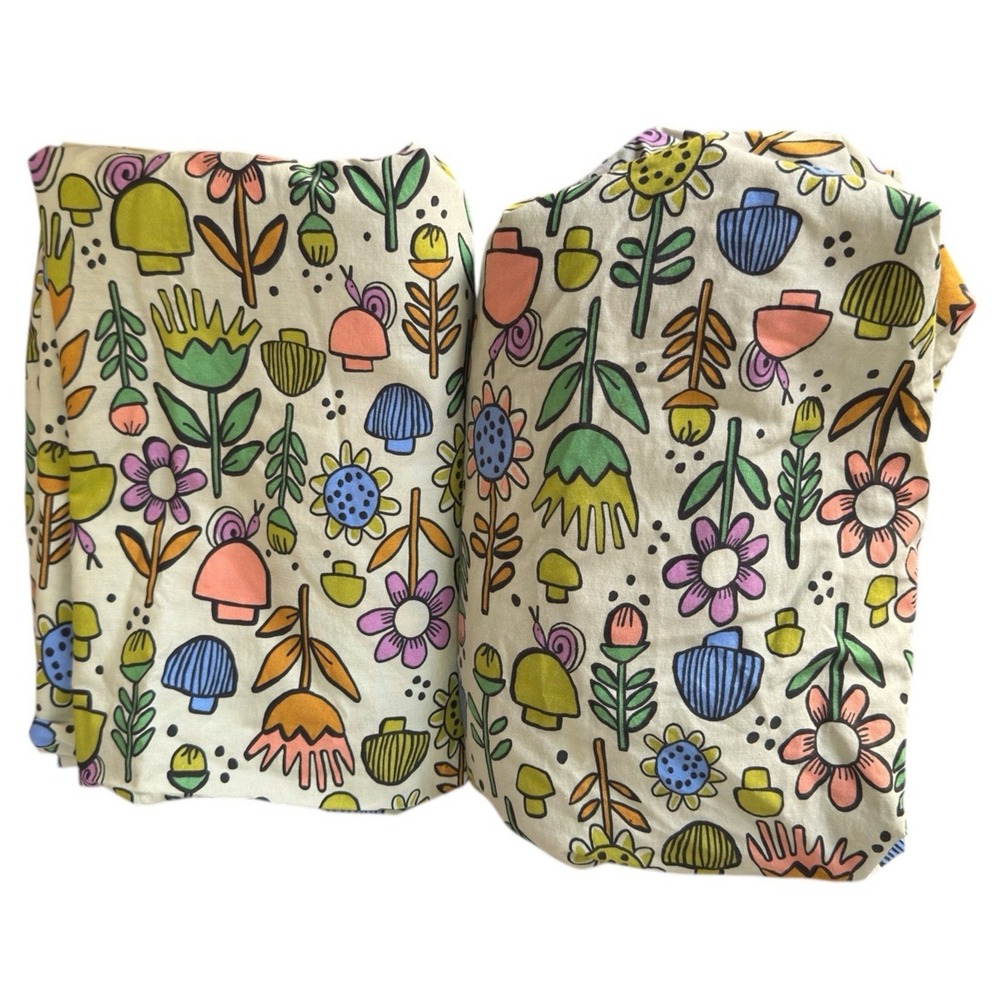 Urban Outfitters Sheet Set XL TWIN Mushroom Garden Fairy Boho Earthy Flowers - Picture 2 of 5
